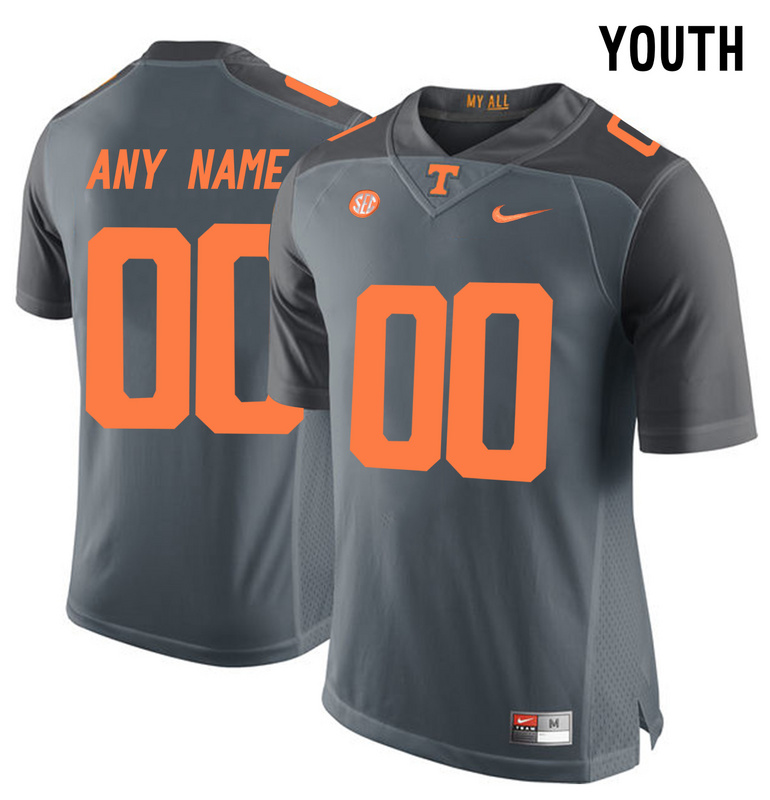Tennessee Volunteers Gray 2016 SEC Youth Customized College Jersey