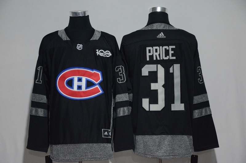 Canadiens 31 Carey Price Black 1917-2017 100th Anniversary Adidas Jersey