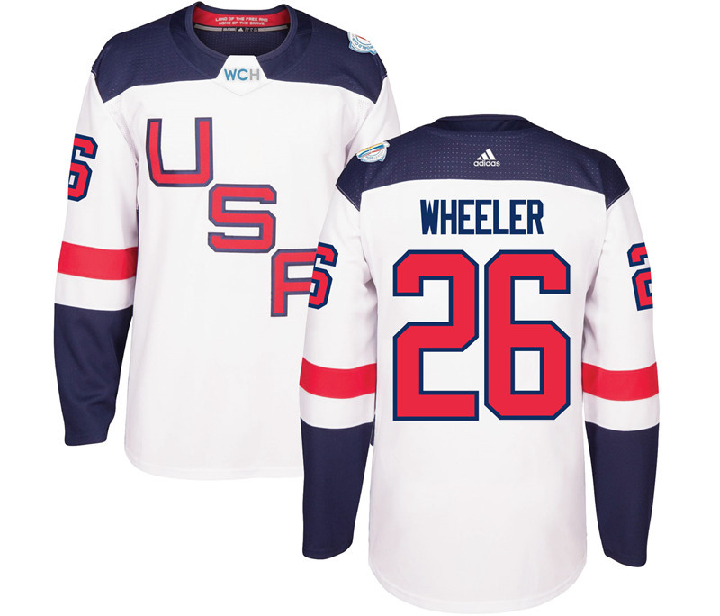 USA 26 Blake Wheeler White 2016 World Cup Of Hockey Premier Player Jersey