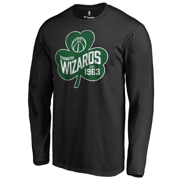 Washington Wizards Fanatics Branded Black Big & Tall St. Patrick's Day Paddy's Pride Long Sleeve T-Shirt