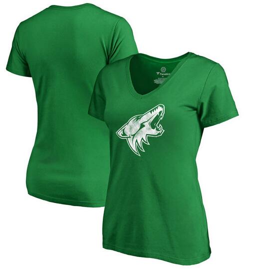 Arizona Coyotes Fanatics Branded Women's St. Patrick's Day White Logo T-Shirt Kelly Green