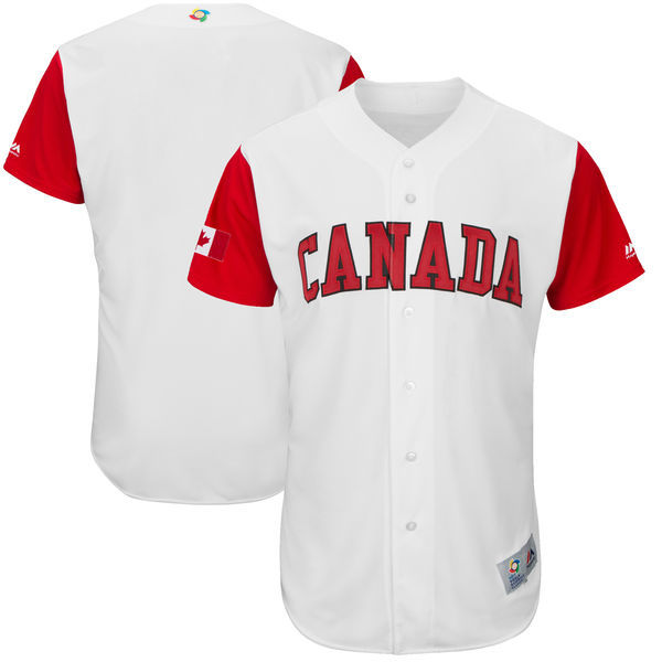 Men's Canada Baseball Majestic White 2017 World Baseball Classic Authentic Team Jersey