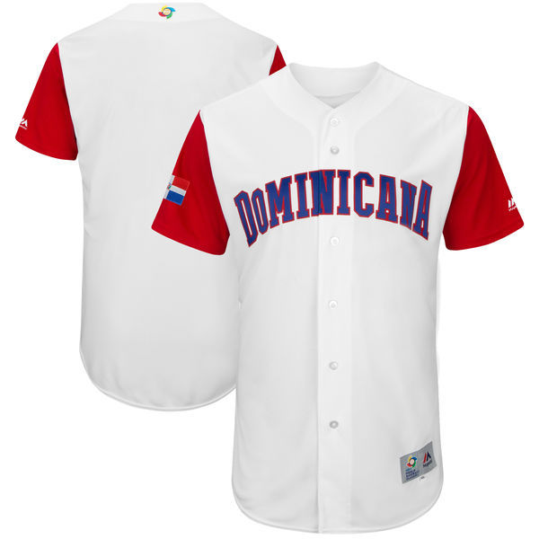 Men's Dominican Republic Baseball Majestic White 2017 World Baseball Classic Authentic Team Jersey