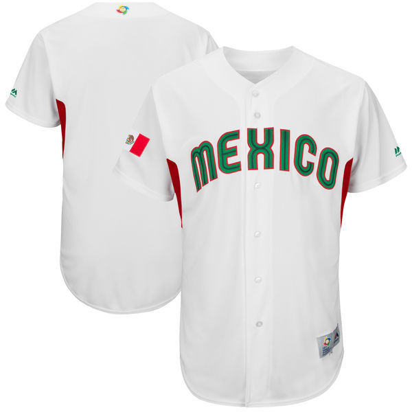 Men's Mexico Baseball Majestic White 2017 World Baseball Classic Authentic Team Jersey