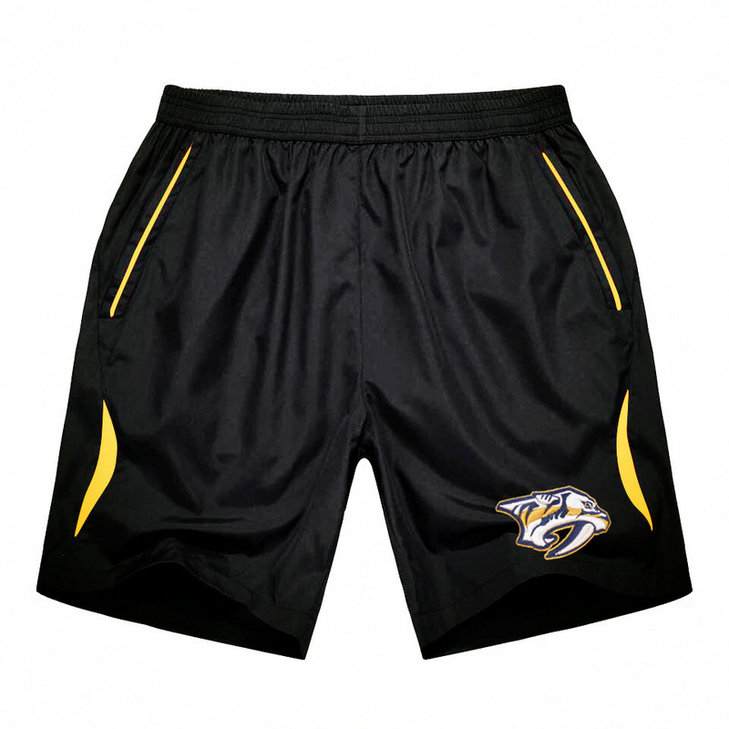 Men's Nashville Predators Black Gold Stripe Hockey Shorts