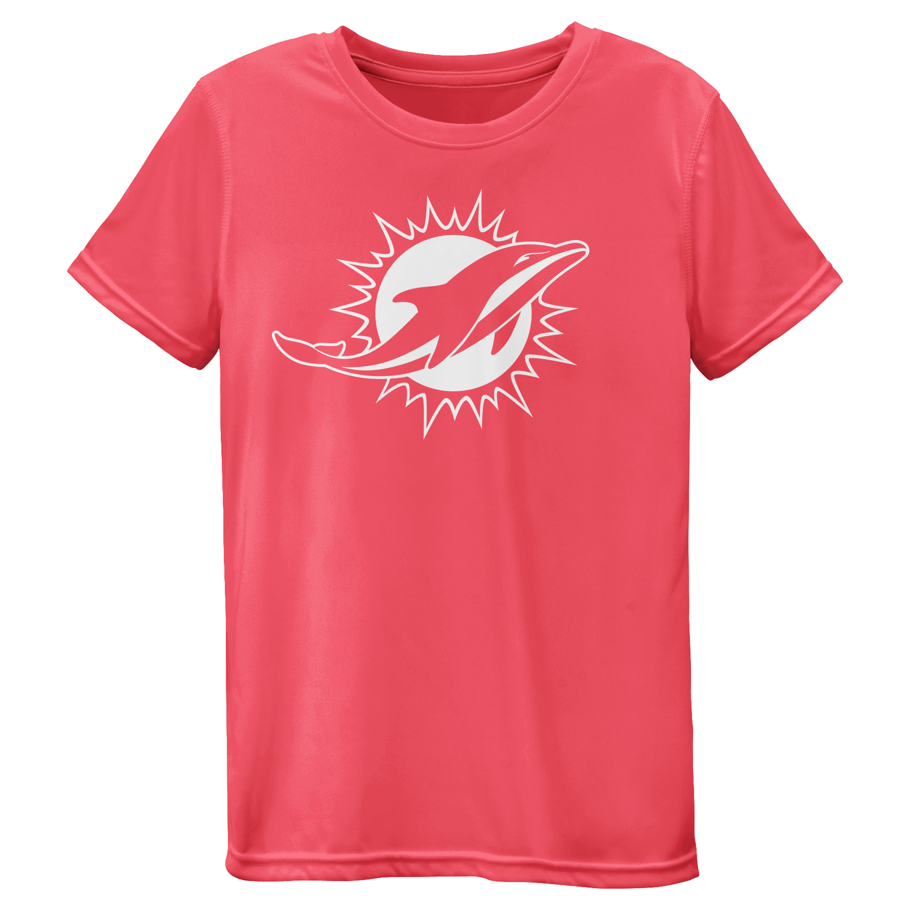 Miami Dolphins Girls Youth Pink Neon Logo T-Shirt