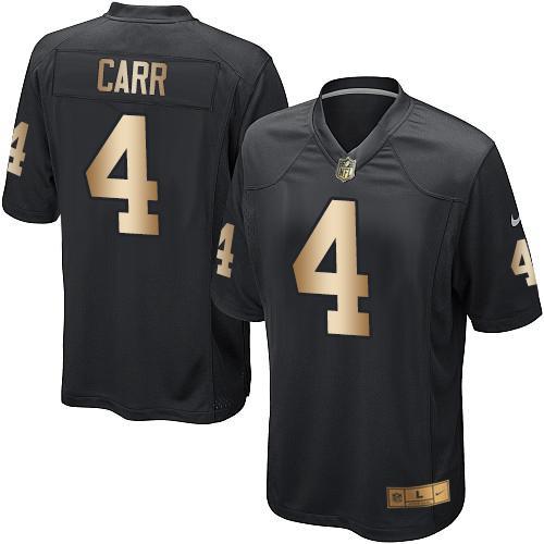 Nike Raiders 4 Derek Carr Black Gold Game Jersey
