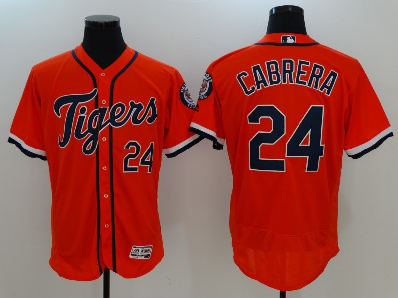 Tigers 24 Miguel Cabrera Orange Flexbase Jersey