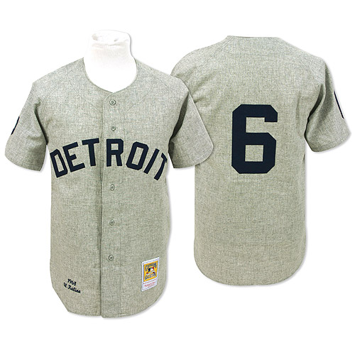 Tigers 6 Al Kaline Grey 1968 Throwback Mitchell And Ness Jersey