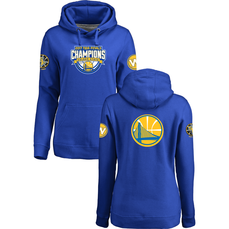Golden State Warriors 2017 NBA Champions Royal Women's Pullover Hoodie2