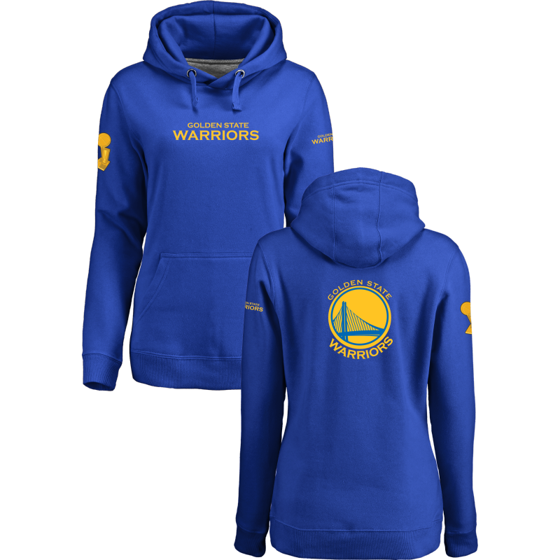 Golden State Warriors 2017 NBA Champions Royal Women's Pullover Hoodie3