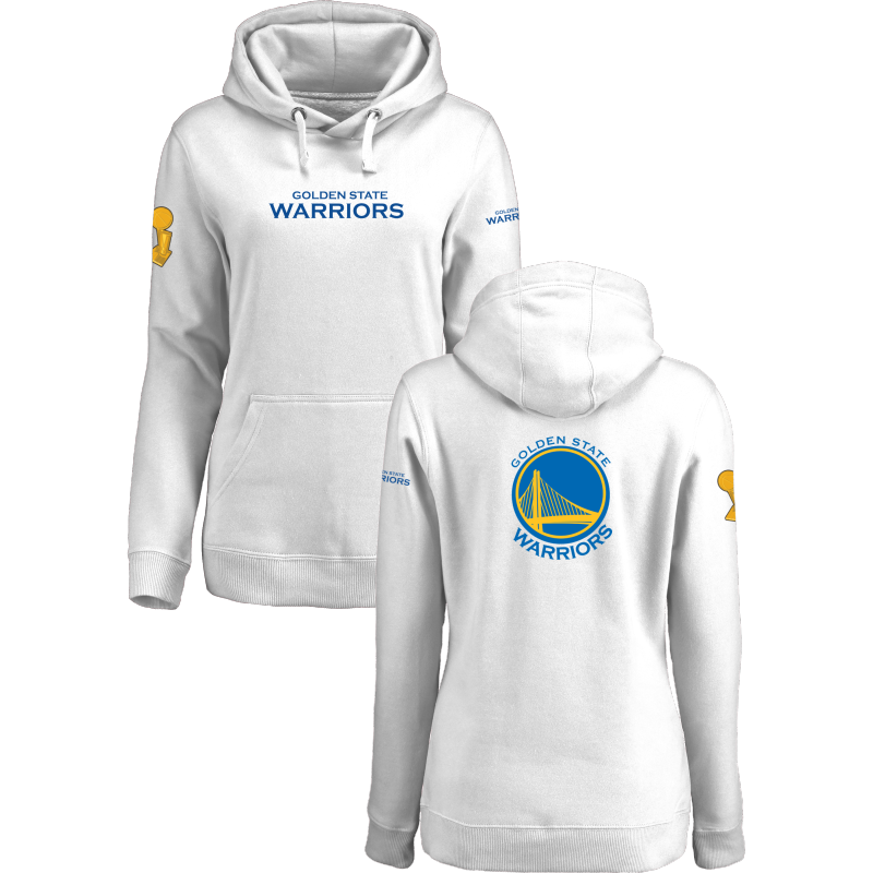 Golden State Warriors 2017 NBA Champions White Women's Pullover Hoodie2