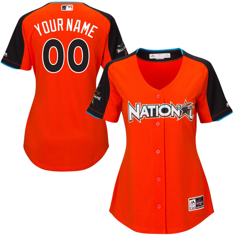Women's National League Majestic Orange 2017 MLB All-Star Game Personalized Home Run Derby Jersey