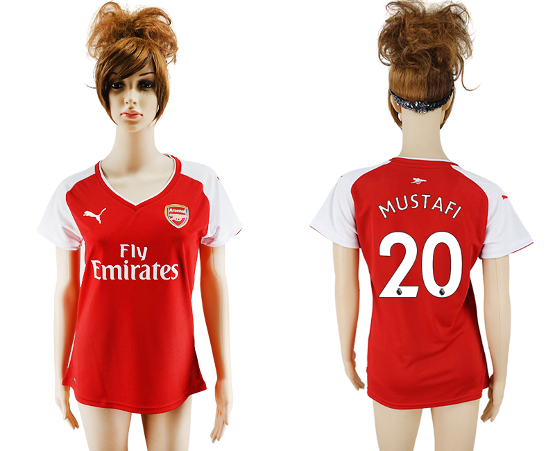2017-18 Arsenal 20 MUSTAFI Home Women Soccer Jersey