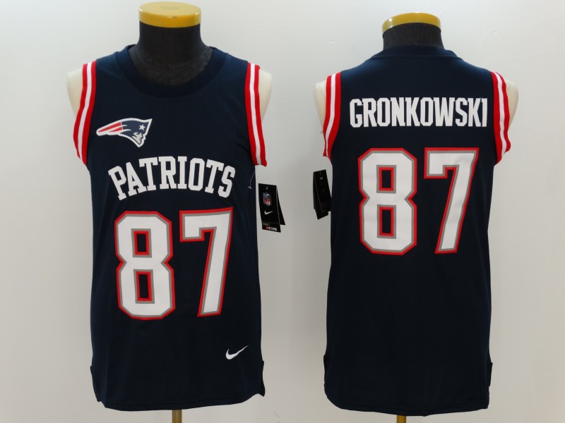 Nike Patriots 87 Rob Gronkowski Navy Color Rush Name & Number Tank Top