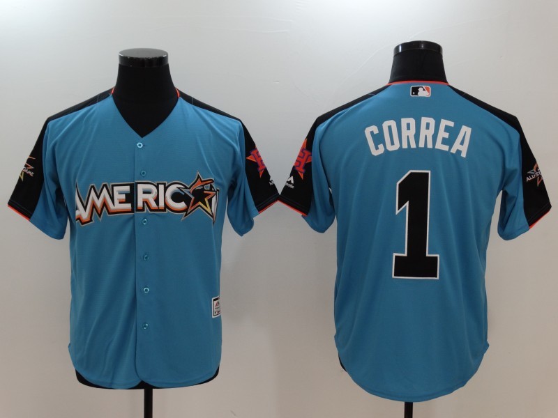 American League 1 Carlos Correa Blue 2017 MLB All-Star Game Home Run Derby Jersey
