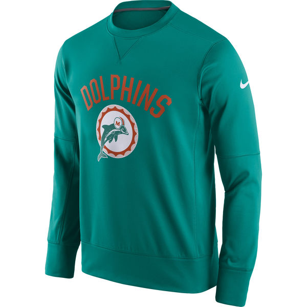 Men's Miami Dolphins Nike Aqua Circuit Alternate Sideline Performance Sweatshirt