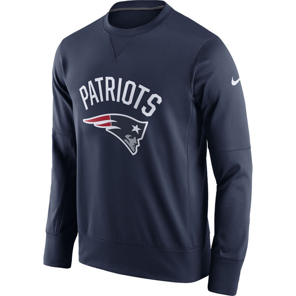 Men's New England Patriots Nike Navy Sideline Circuit Performance Sweatshirt