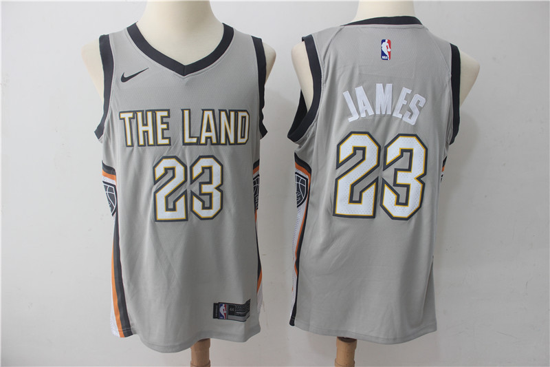 Cavaliers 23 LeBron James Gray Nike City Edition Swingman Jersey
