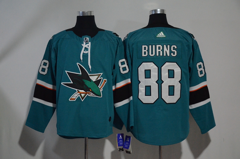 Sharks 88 Brent Burns Teal Adidas Jersey