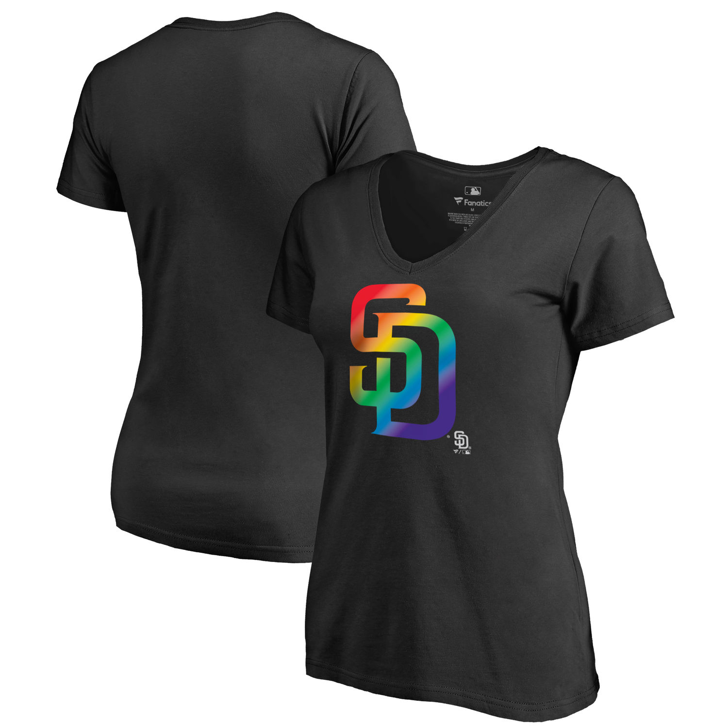 Women's San Diego Padres Fanatics Branded Black Big & Tall Pride T Shirt