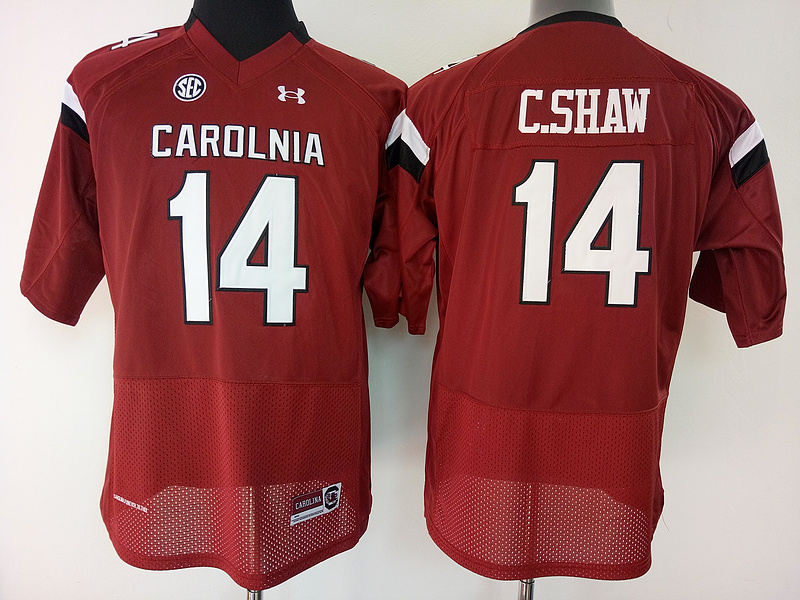 South Carolina Gamecocks 14 C.Shaw Red College Football Jersey