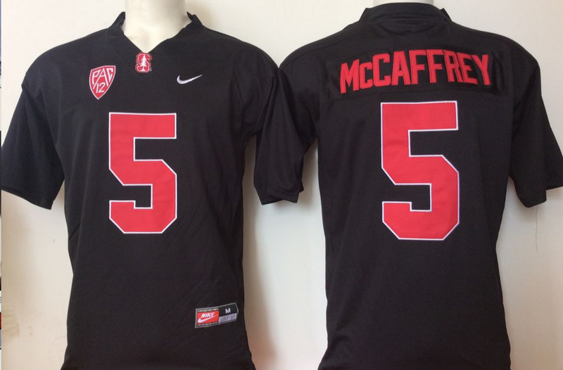 Stanford Cardinal 5 Christian McCaffrey Black College Football Jersey