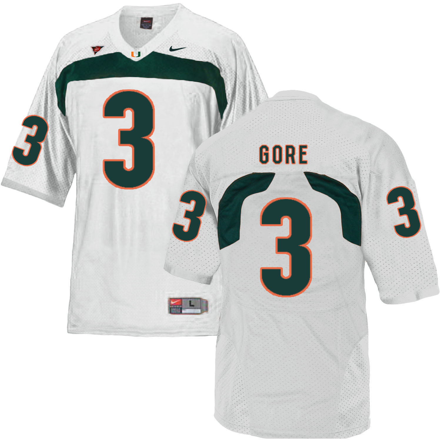 Miami Hurricanes 3 Frank Gore White College Football Jersey