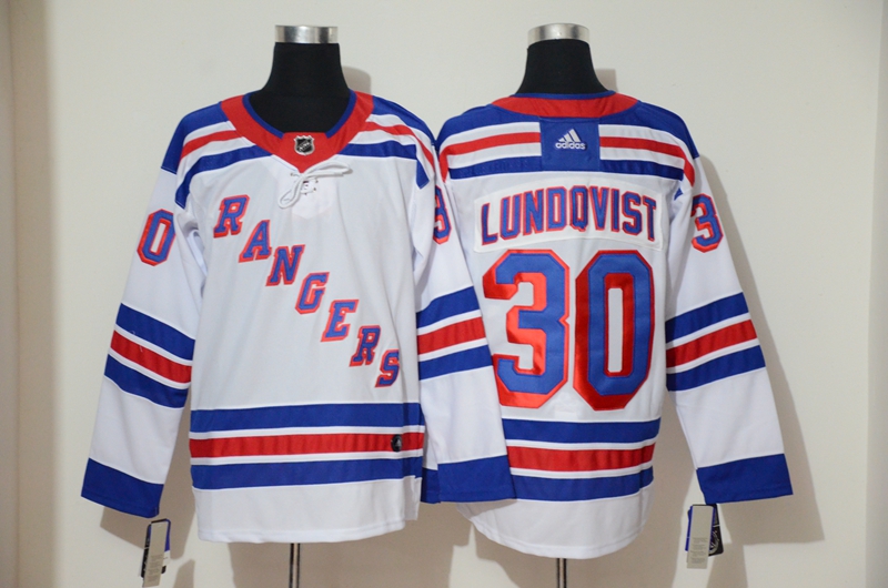 Rangers 30 Henrik Lundqvist White Adidas Jersey