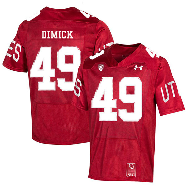 Utah Utes 49 Hunter Dimick Red 150th Anniversary College Football Jersey