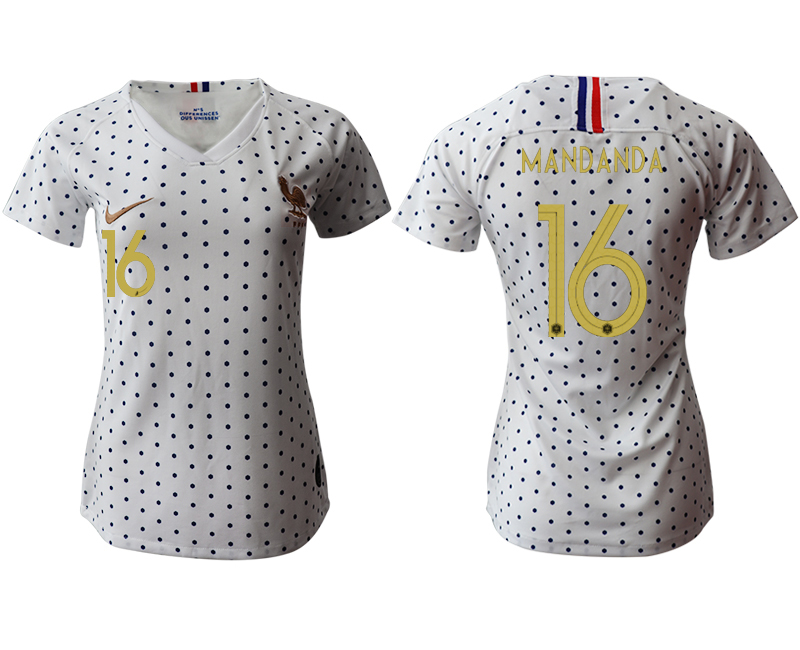 2019-20 France 16 MANDANDA Away Women Soccer Jersey