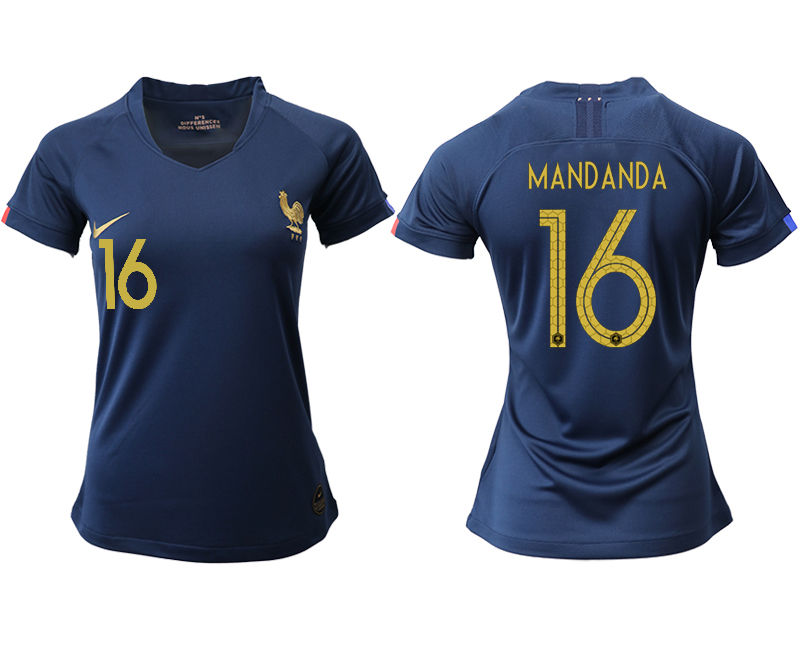 2019-20 France 16 MANDANDA Homen Women Soccer Jersey