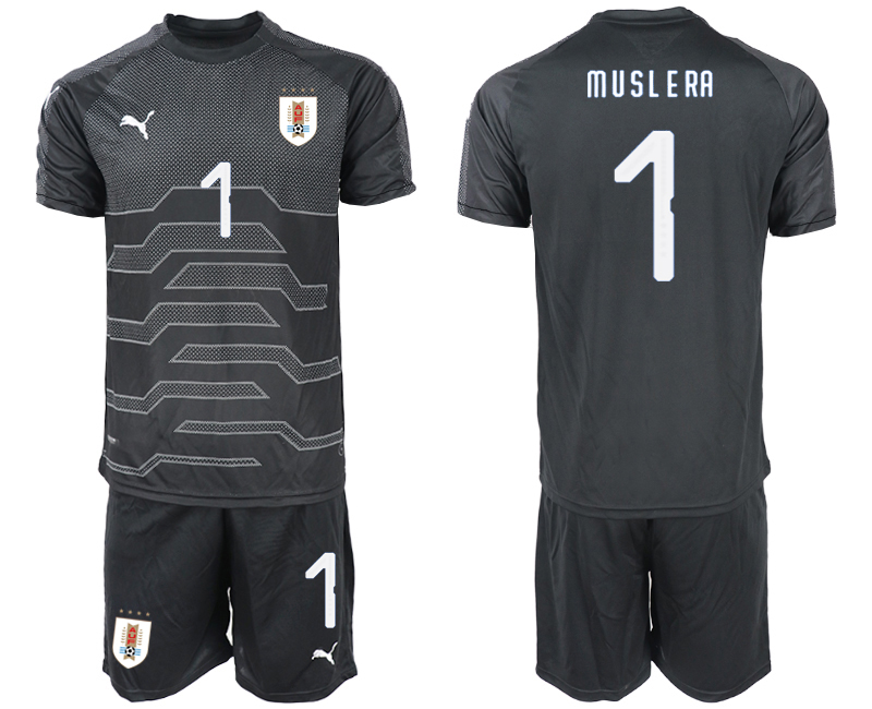 2019-20 Uruguay 1 M U SL E RA Black Goalkeeper Soccer Jersey