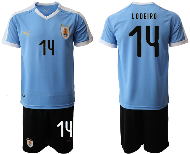 2019-20 Uruguay 14 L O D EIRI Home Soccer Jersey