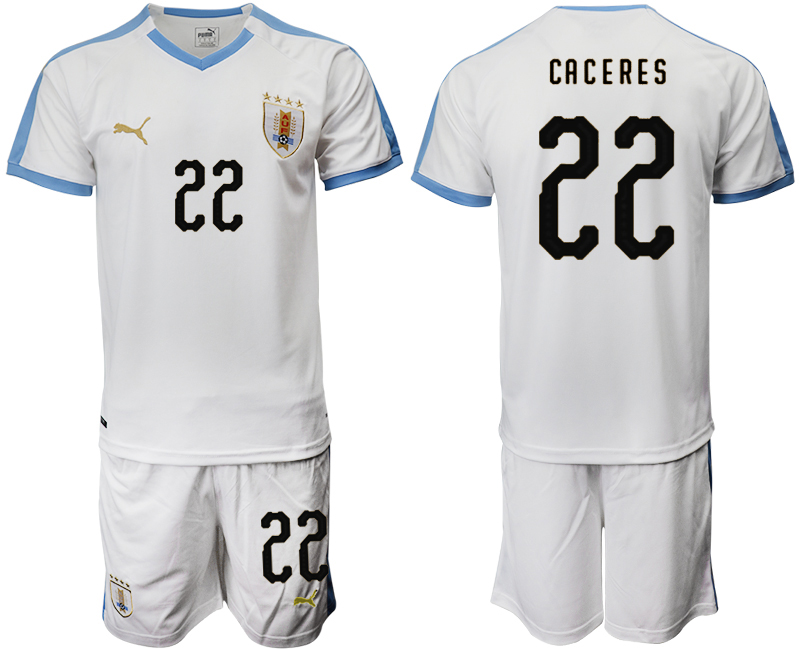2019-20 Uruguay 22 CACERES Away Soccer Jersey