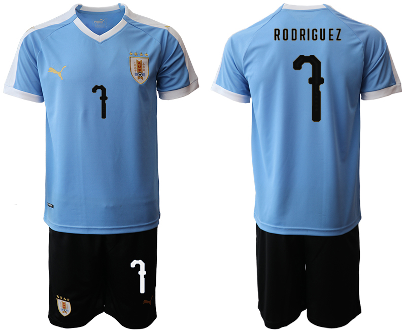 2019-20 Uruguay 7 R O D RIGU EZ Home Soccer Jersey
