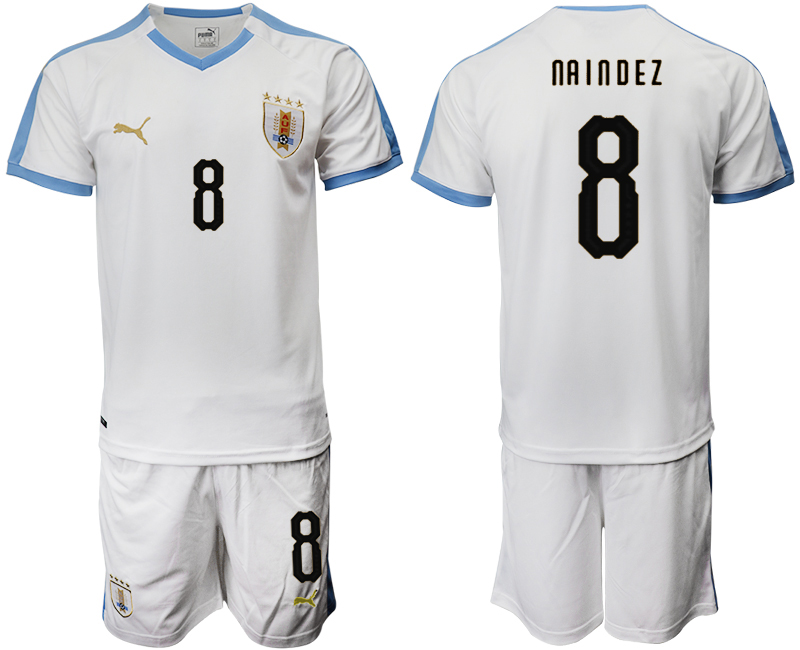 2019-20 Uruguay 8 NA I N D E Z Away Soccer Jersey