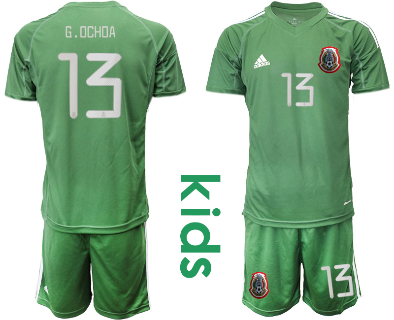 2019-20 Mexico Arm Green 13 G.OCHOA Youth Goalkeeper Soccer Jersey