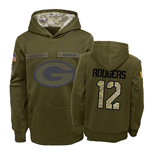 Nike Packers 12 Aaron Rodgers 2019 Salute To Service Stitched Hooded Sweatshirt