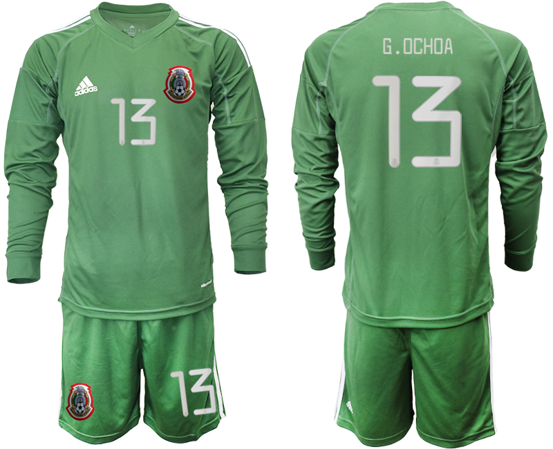 2019-20 Mexico 13 G.OCHOA Army Green Long Sleeve Goalkeeper Soccer Jersey