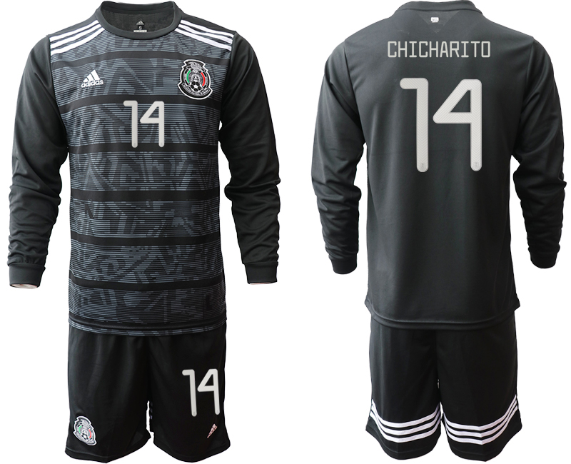 2019-20 Mexico 14 CHICHARITO Home Long Sleeve Soccer Jersey