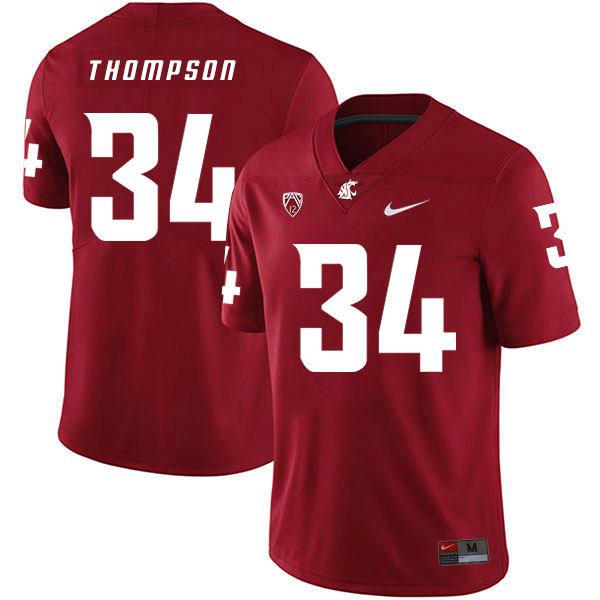 Washington State Cougars 34 Jalen Thompson Red College Football Jersey