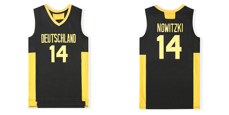 Deutschland 14 Dirk Nowitzki Navy Stitched Movie Basketball Jersey