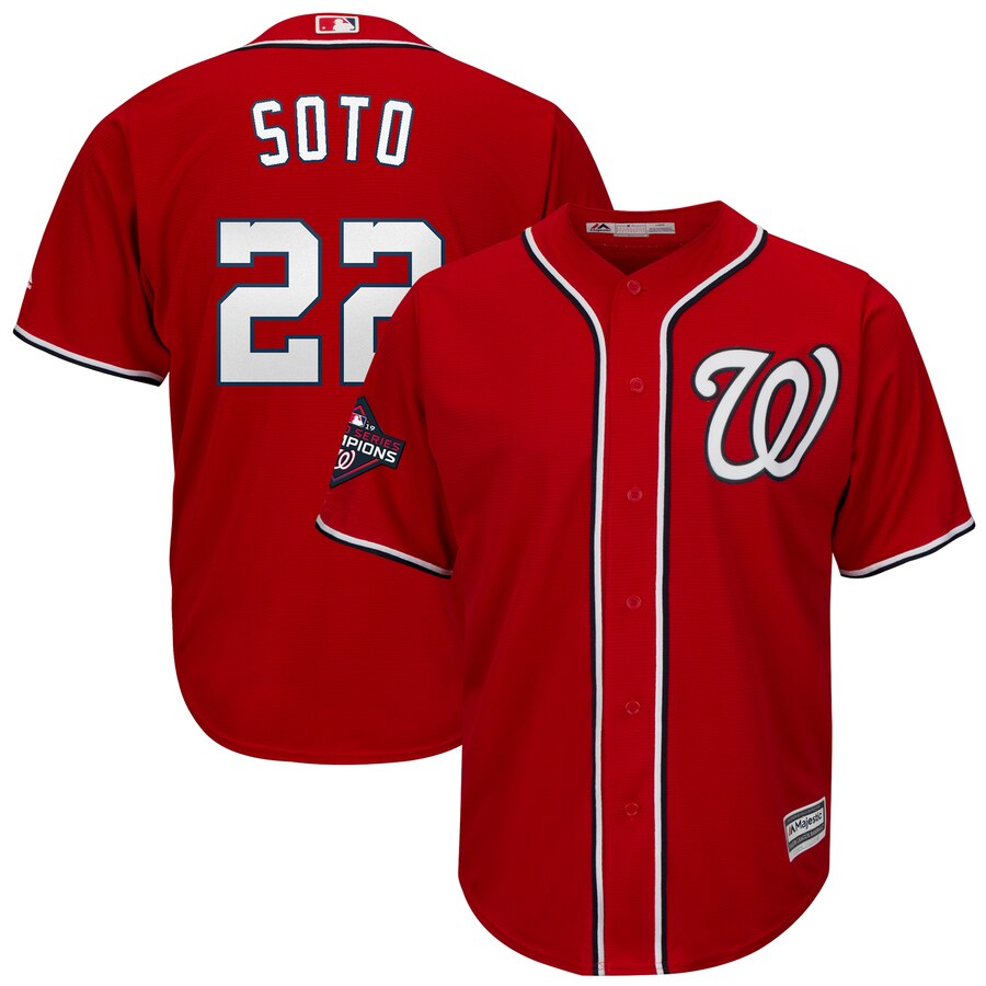 Nationals 22 Juan Soto Red 2019 World Series Champions Cool Base Jersey