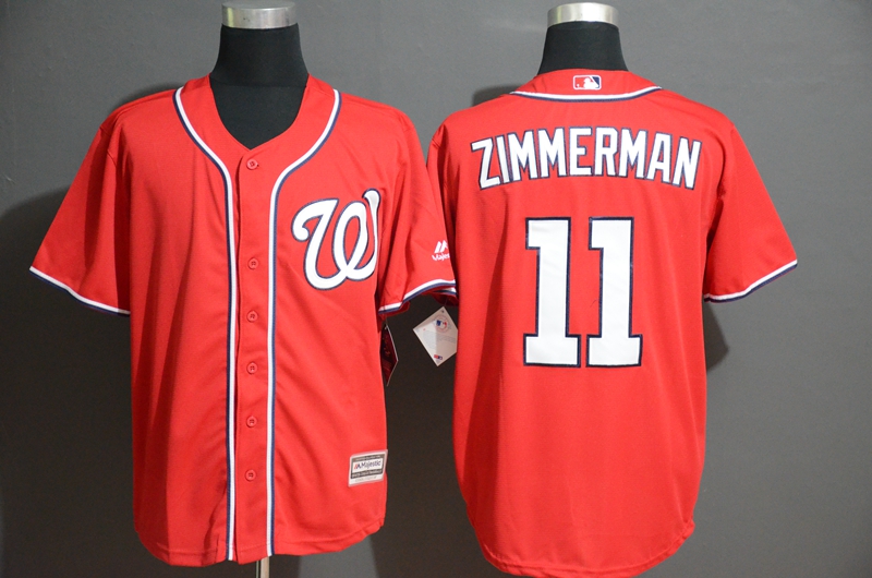 Nationals 11 Ryan Zimmerman Red Cool Base Jersey