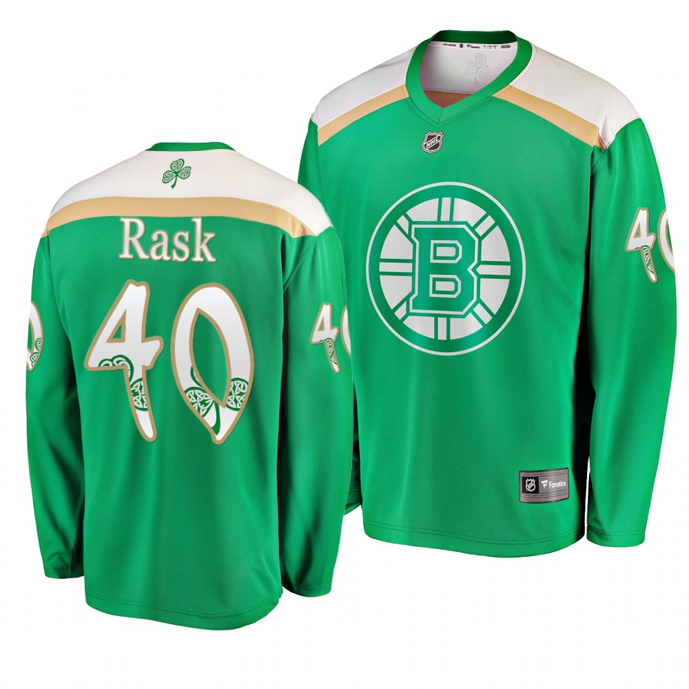 Bruins 40 Tuukka Rask Green 2019 St. Patrick's Day Adidas Jersey