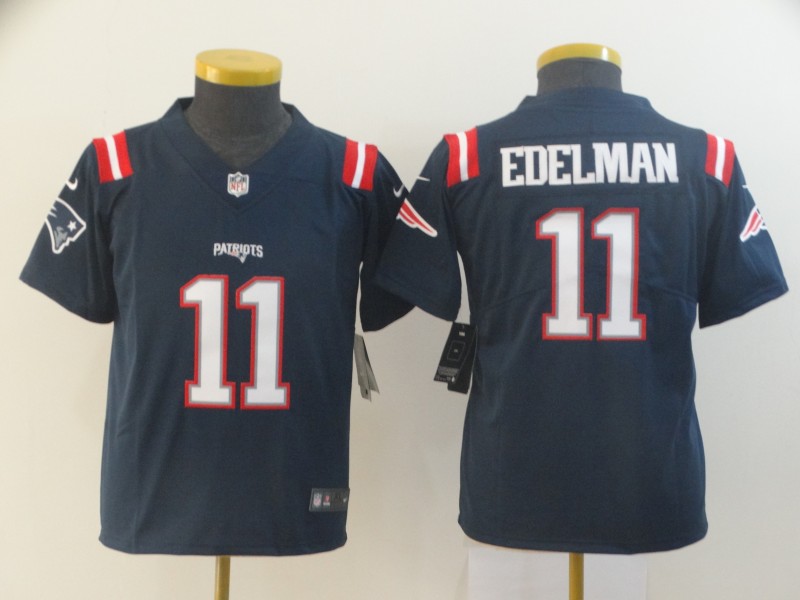 Nike Patriots 11 Julian Edelman Navy Youth Color Rush Limited Jersey
