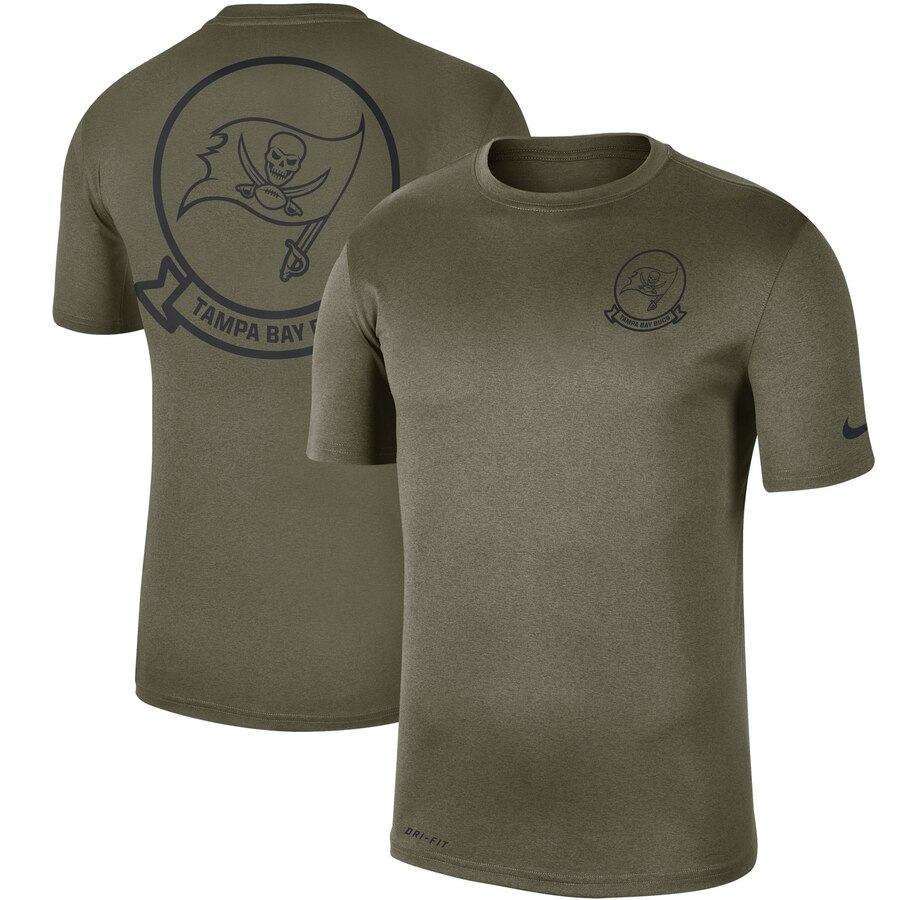 Men's Tampa Bay Buccaneers Nike Olive 2019 Salute to Service Sideline Seal Legend Performance T-Shirt