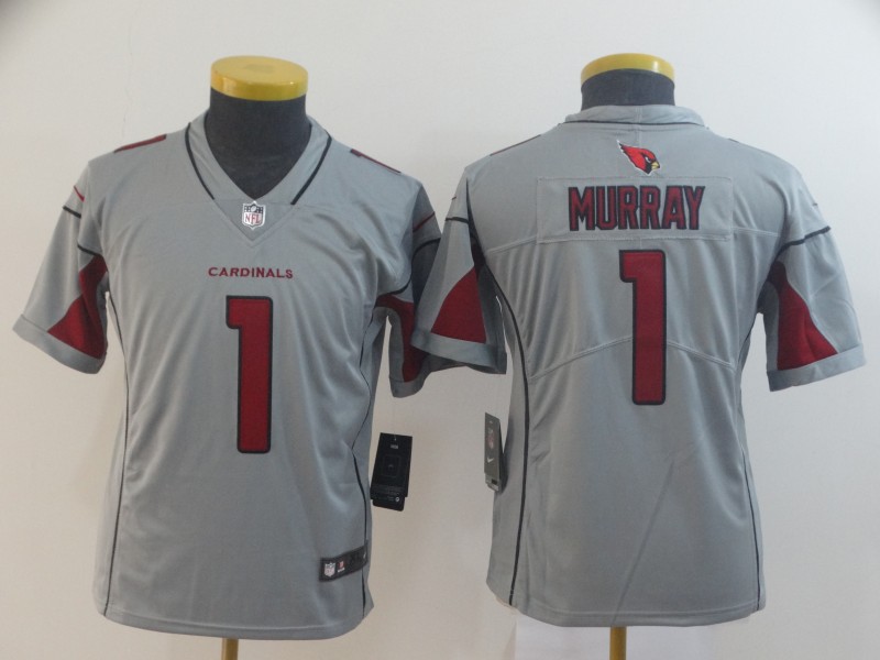 Nike Cardinals 1 Kyler Murray Silver Youth Inverted Legend Jersey