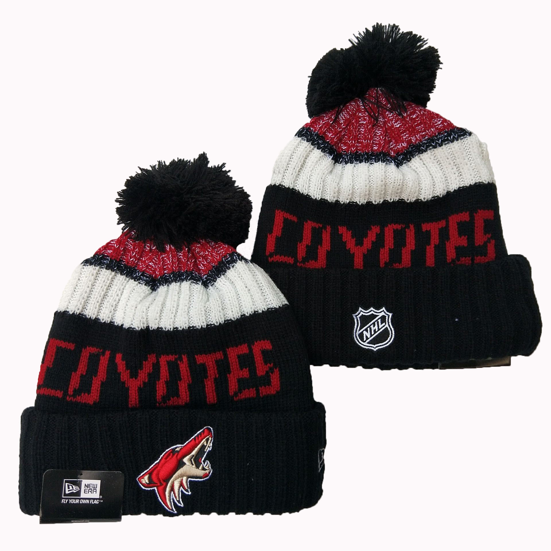 Arizona Coyotes Team Logo Black Pom Knit Hat YD